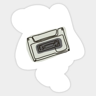 Cassette minimalist line art Sticker